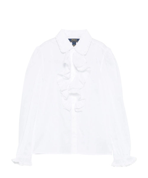 Хлопковая рубашка с воланами