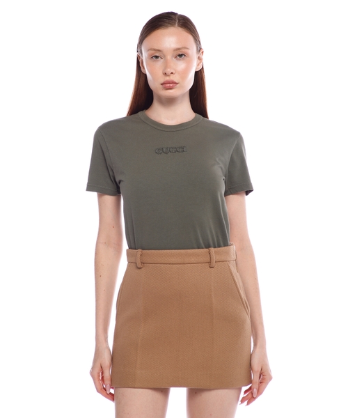 Embroidered cotton jersey T-shirt