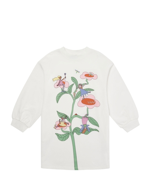 Fairies Print crewneck dress