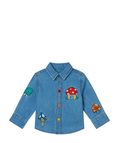 Denim shirt with embroidery