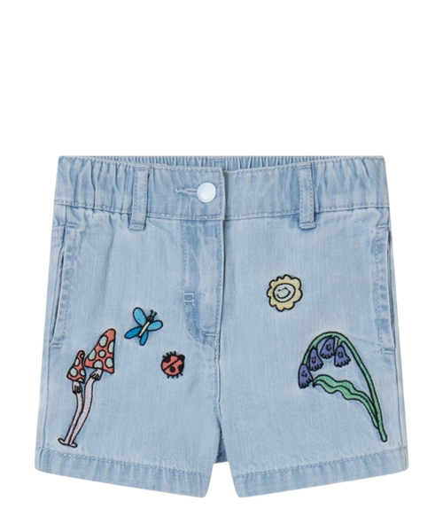 Denim shorts with embroidery