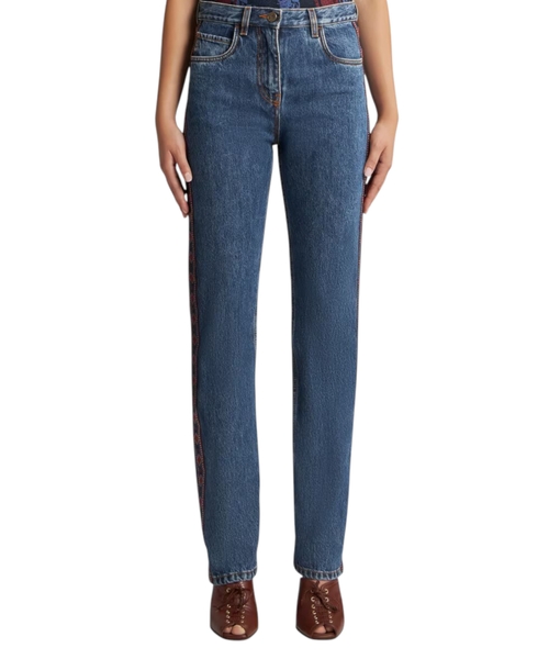 Джинсы прямого кроя с узором