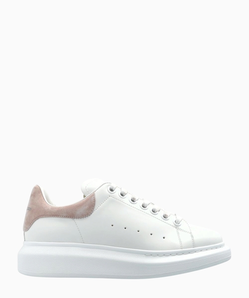 Leather sneakers with logo print