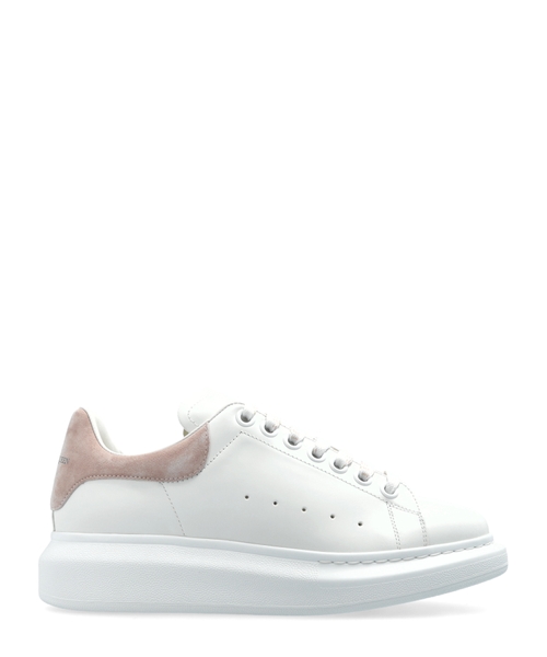 Leather sneakers with logo print