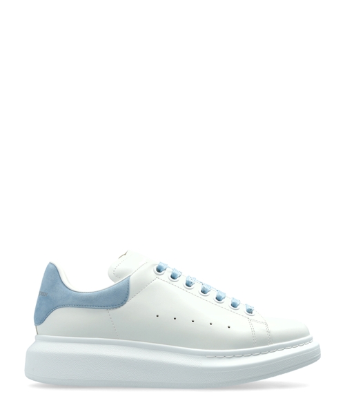 Leather sneakers with logo print