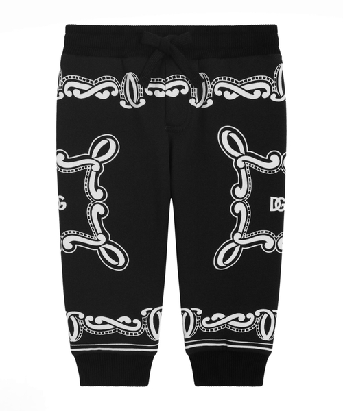 Printed elastic-waist pants