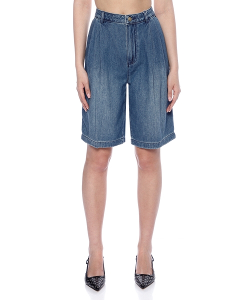 Straight fit denim shorts