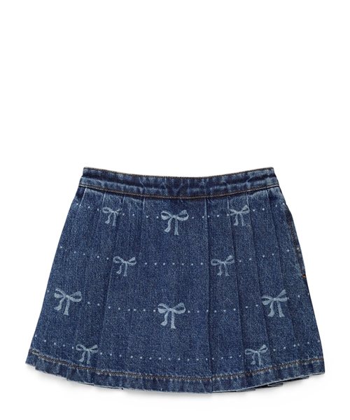 Denim bant printli ətək