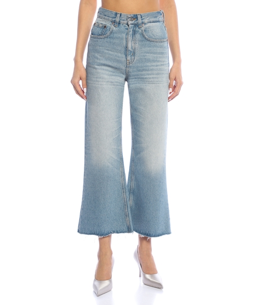 Klyoş biçimli denim şalvar