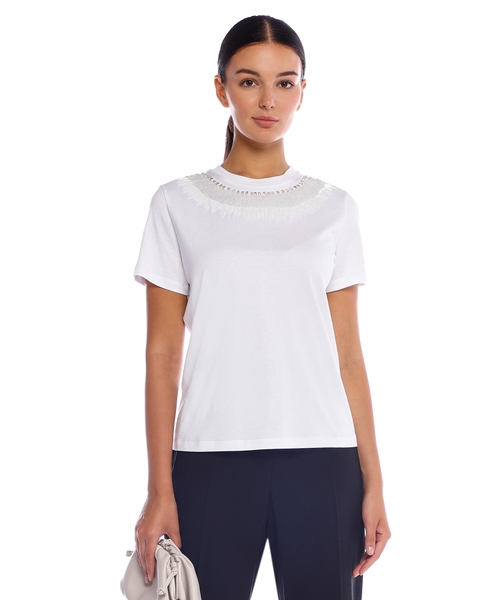 Crystal-embellished T-shirt