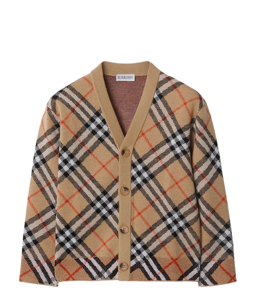 Check Wool Cardigan