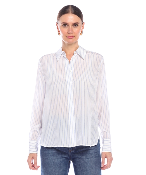 Шелковая рубашка в полоску