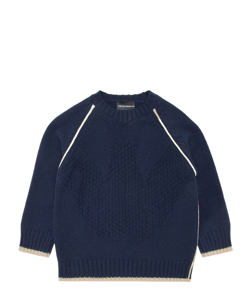 Wool jumper with eagle pattern