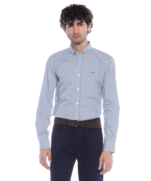 Рубашка в полоску приталенного кроя