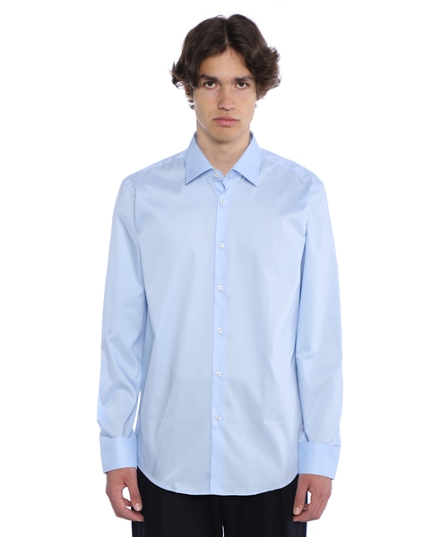 Pambıq poplin düz biçimli köynək