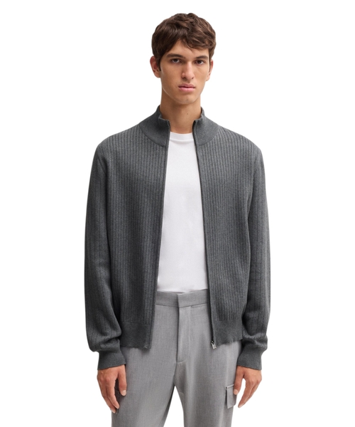 Хлопковый кардиган в полоску на молнии