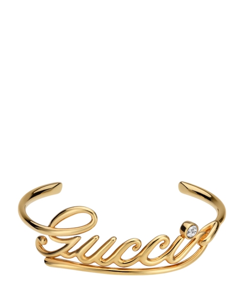 Cuff bracelet with Gucci script