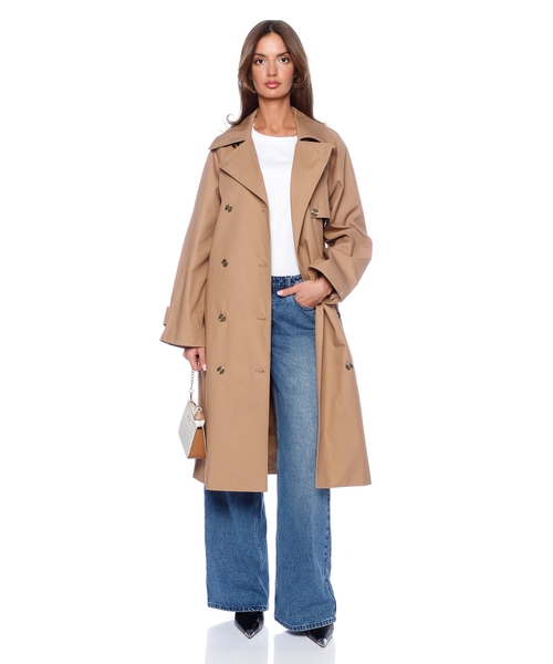 Cotton Oversized Double-Breasted Trench Coat | Emporium