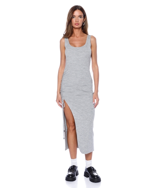 Платье из эластичной шерстяной смеси со сборкой