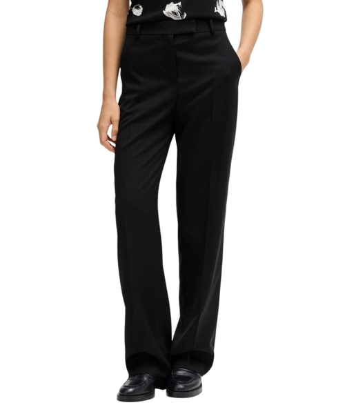 Шерстяные брюки прямого кроя