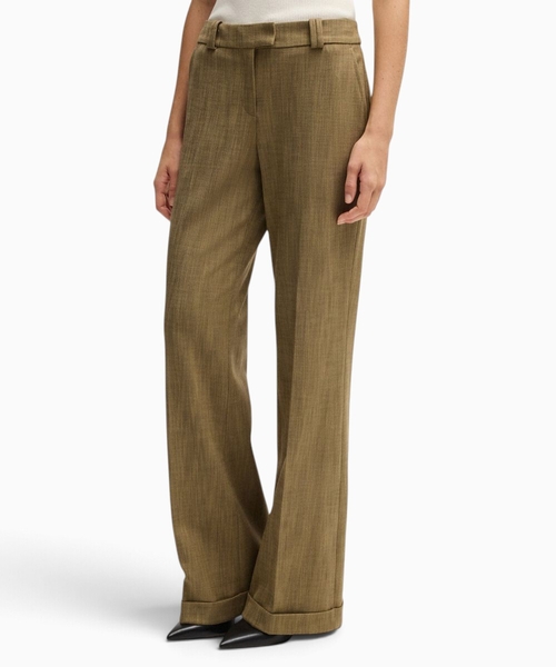 Regular-fit trousers in herringbone stretch fabric