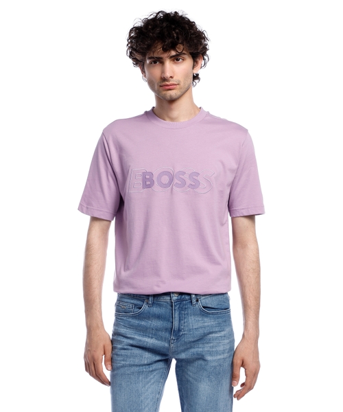 İkiqat loqolu pambıq cersi T-shirt