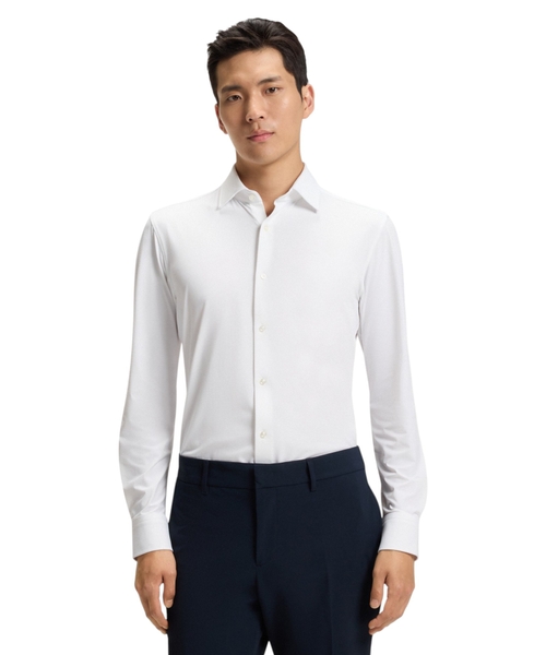 Облегающая рубашка из эластичного твила