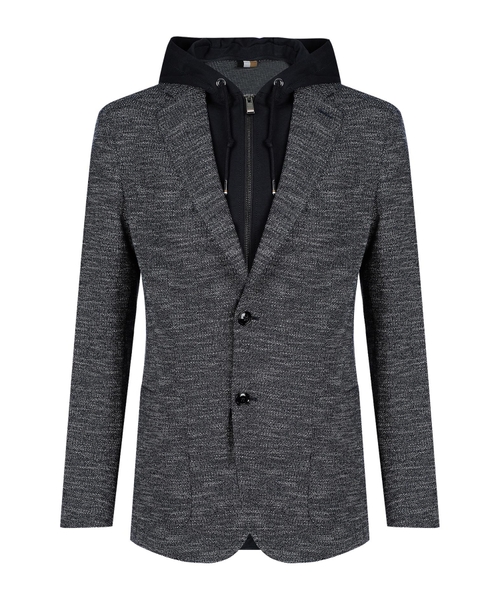 Slim-fit jacket with hoodie
