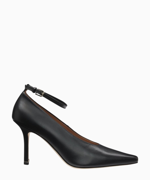 Biləkdən bağlanmalı nappa dəri stiletto