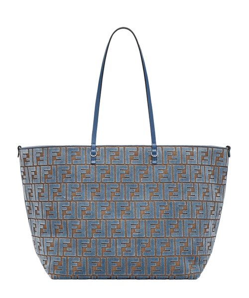 Roll Large Cappuccino FF jacquard velvet çanta