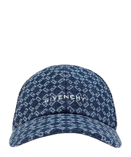 Logo embroidered denim cap in monogram