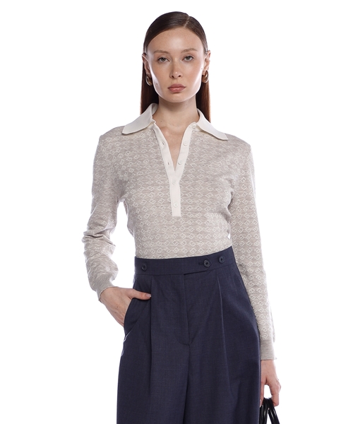 Поло облегающего кроя с жаккардовым узором