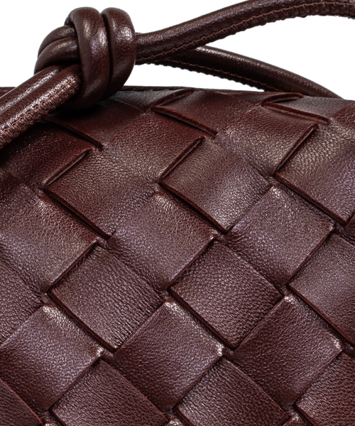 【関税&送料込】Bottega Veneta Burgundy Leather Small Loop C Bottega Veneta Pre-Loved Intrecciato Cassette crossbody bag