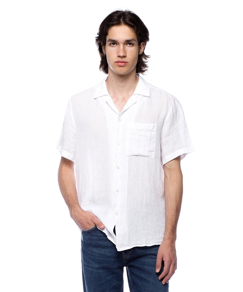 Льняная рубашка свободного кроя