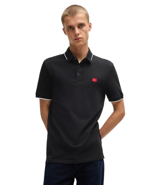 Облегающая поло из хлопкового пике с логотипом