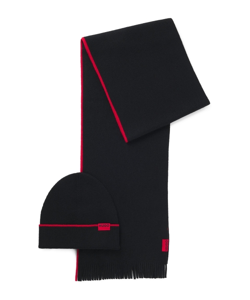 Yun loqolu papaq və şərf dəsti