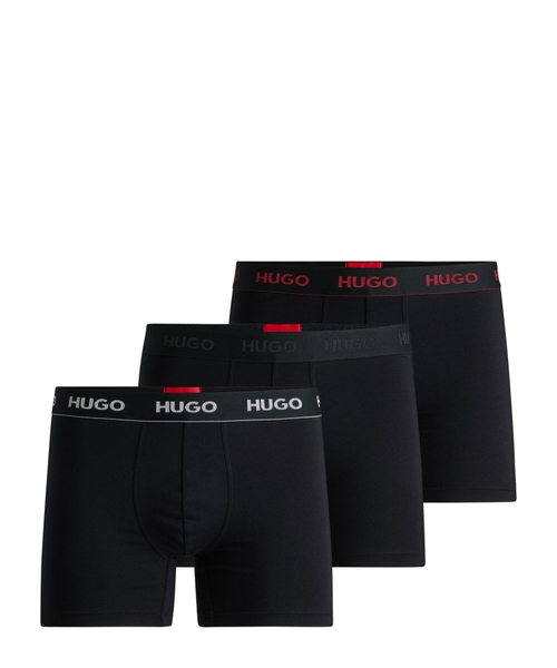 Three-pack of stretch-cotton boxer briefs with logos