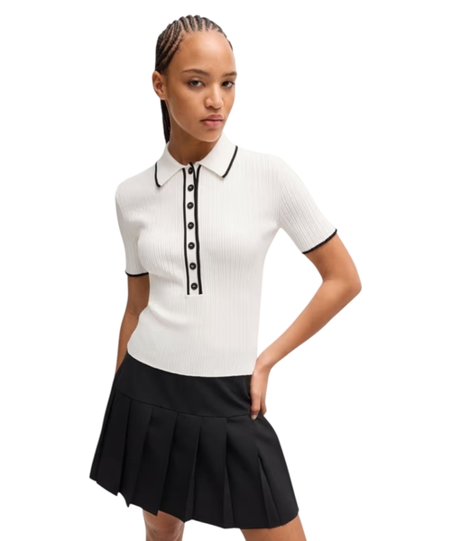 Slim fit knit polo