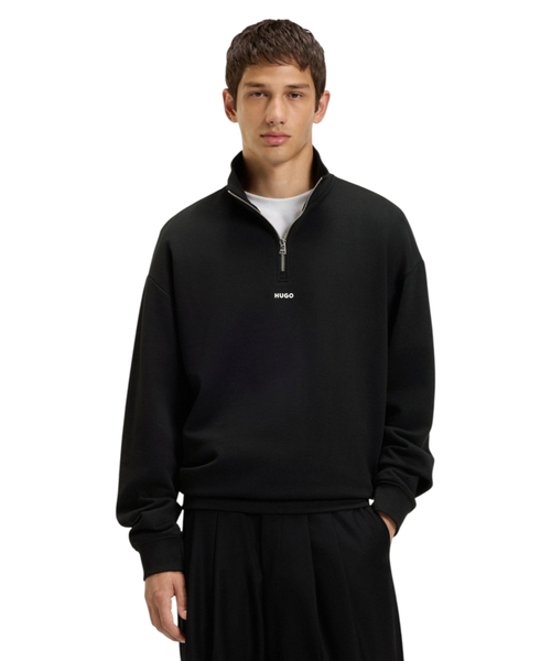 Хлопковый свитшот с воротником на молнии