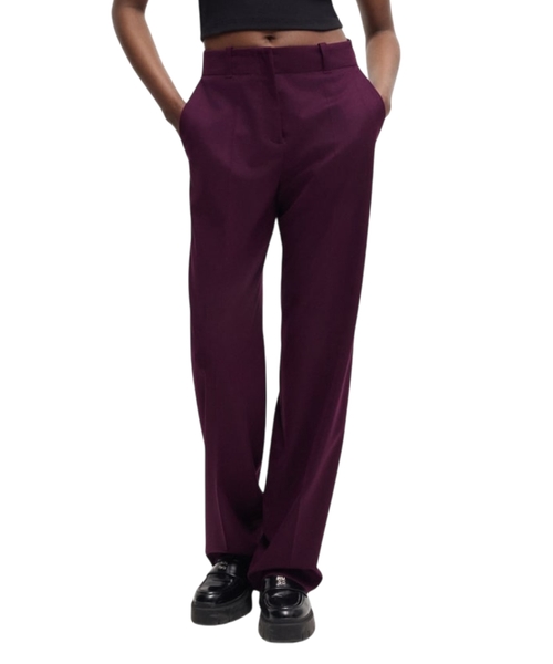 Straight-leg flannel pants