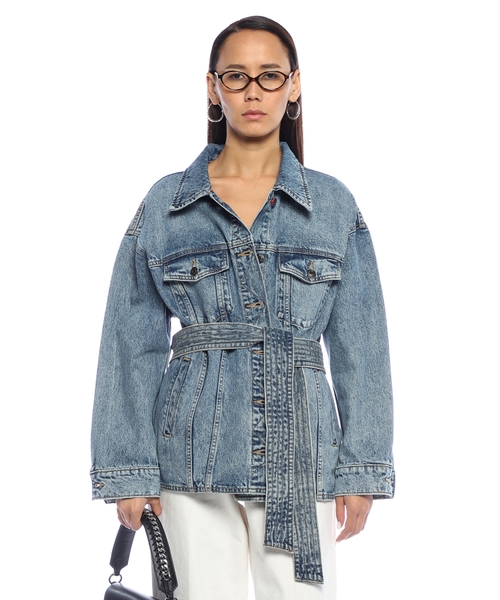 Icon bol biçimli denim gödəkçə