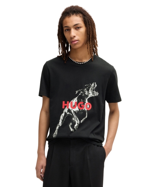 Футболка прямого кроя из хлопка с животным принтом