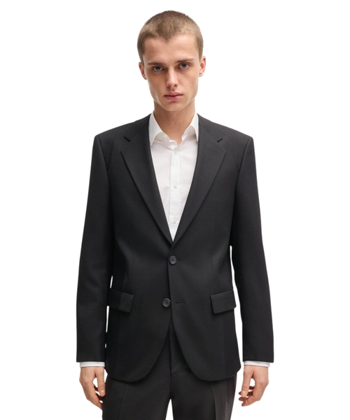 Шерстяной пиджак прямого кроя