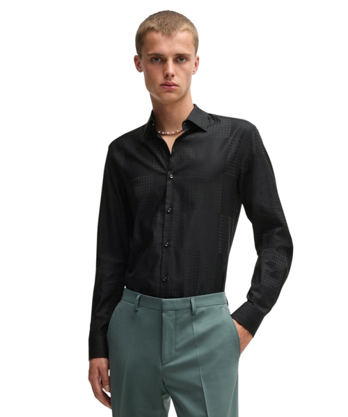 Pambıq jakkarddan dar biçimli köynək