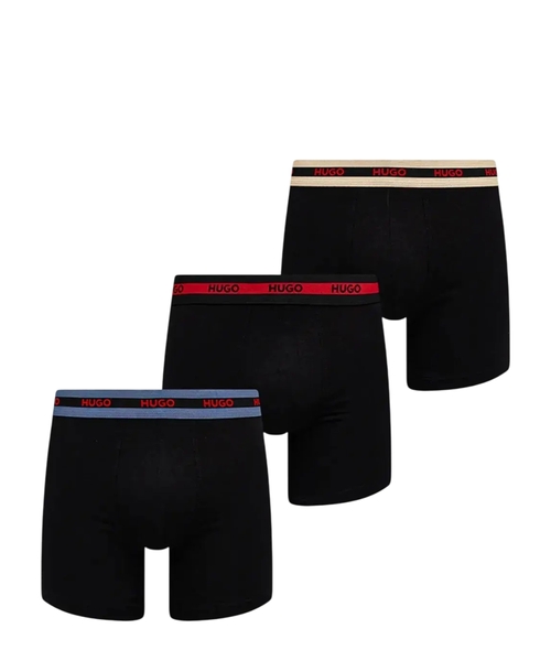 Three-pack of cotton boxer briefs with logos