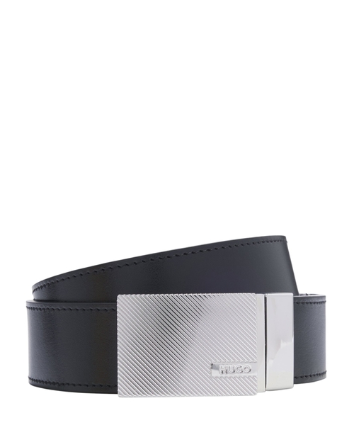 Reversible leather belt wuth buckles