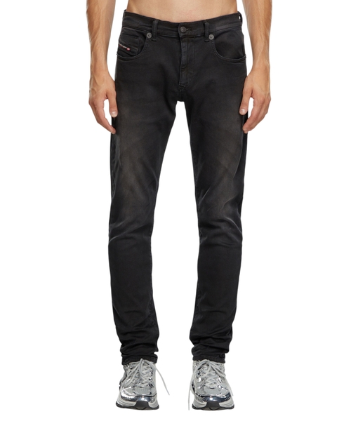 2060 D-Strukt dar biçimli denim şalvar