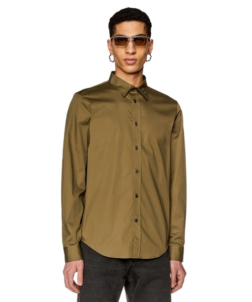 Хлопковая рубашка с вышитым логотипом