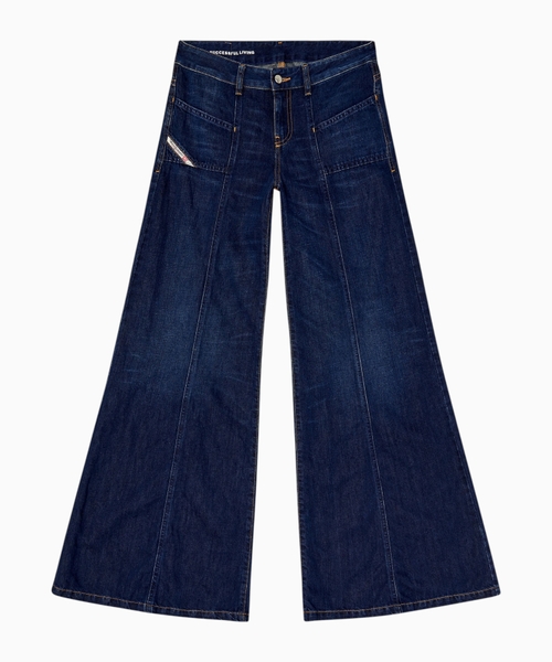 D-Akii 068RA klyoş biçimli denim şalvar