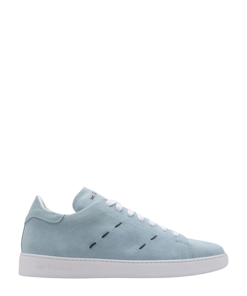 Suede sneakers with stitching